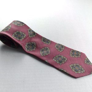 ACCENTS by ISAAC ZELCER Mens Tie Purple Print 100% Silk Made in Italy NEW
